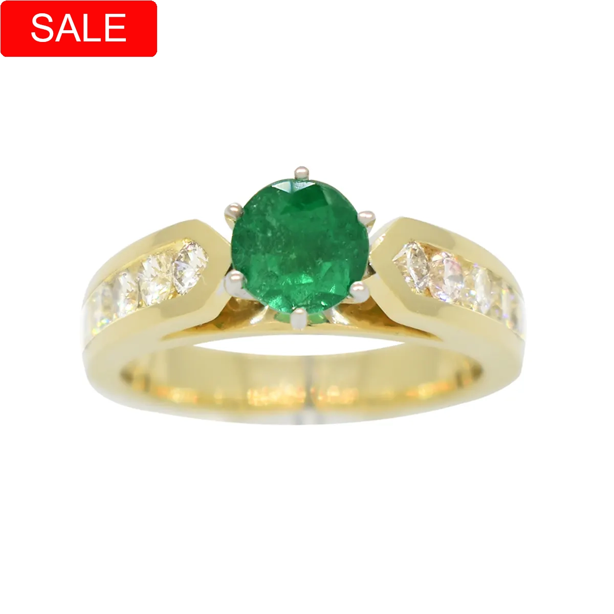 1.05 Carats Natural Colombian Emerald Engagement Ring with Diamonds