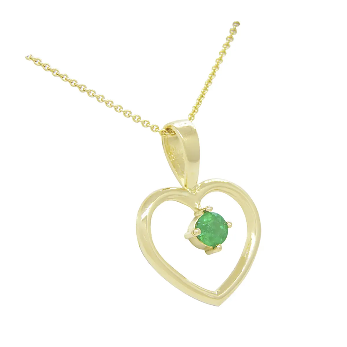 The heart form pendant has a rounded and smooth finished in its gold high polish surface that creates a brilliant yellow color