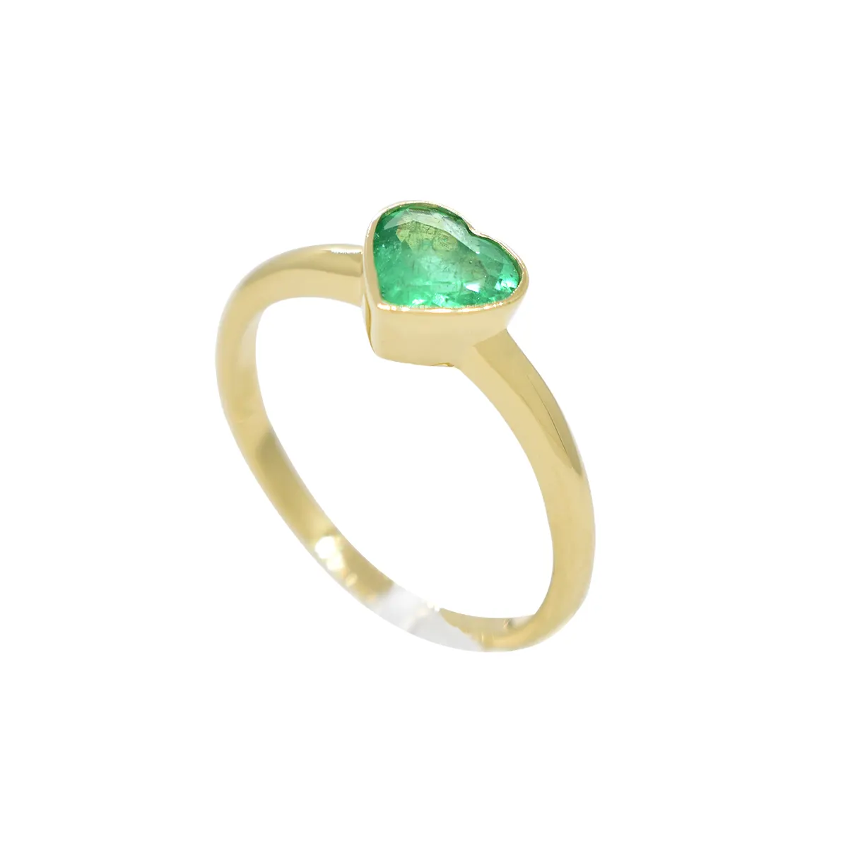 Queen Emerald ~ heart-shape-natural-emerald-ring-in-18k-yellow-gold ...