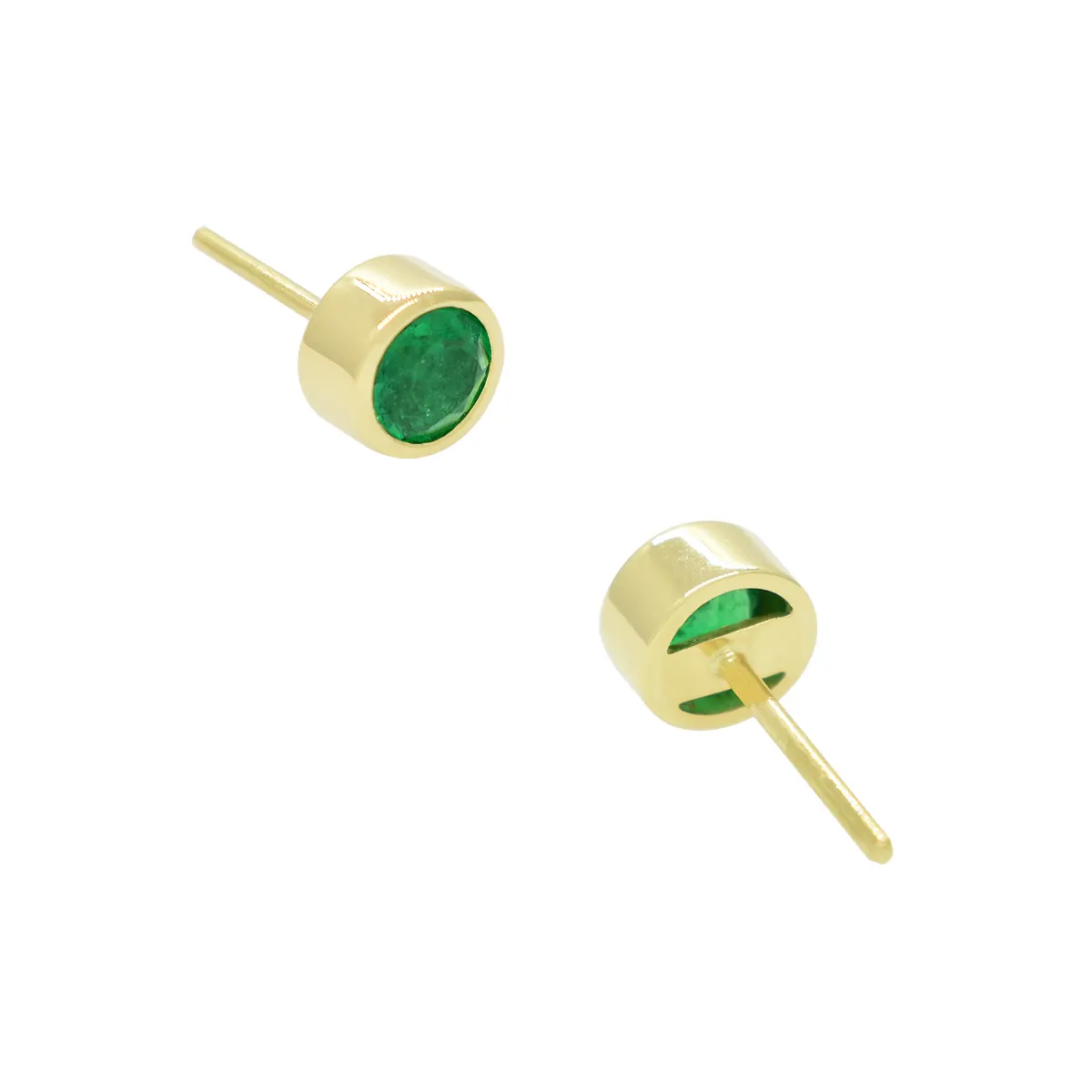 bezel_set_emerald_stud_earrings_18K_gold_for_sale.webp