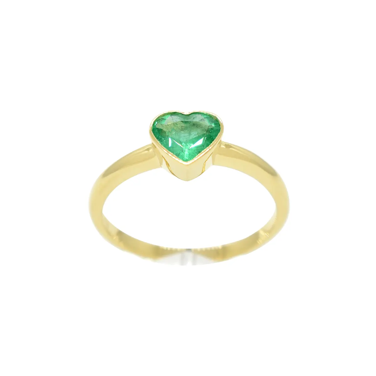 Queen Emerald ~ heart-shape-natural-emerald-ring-in-18k-yellow-gold ...