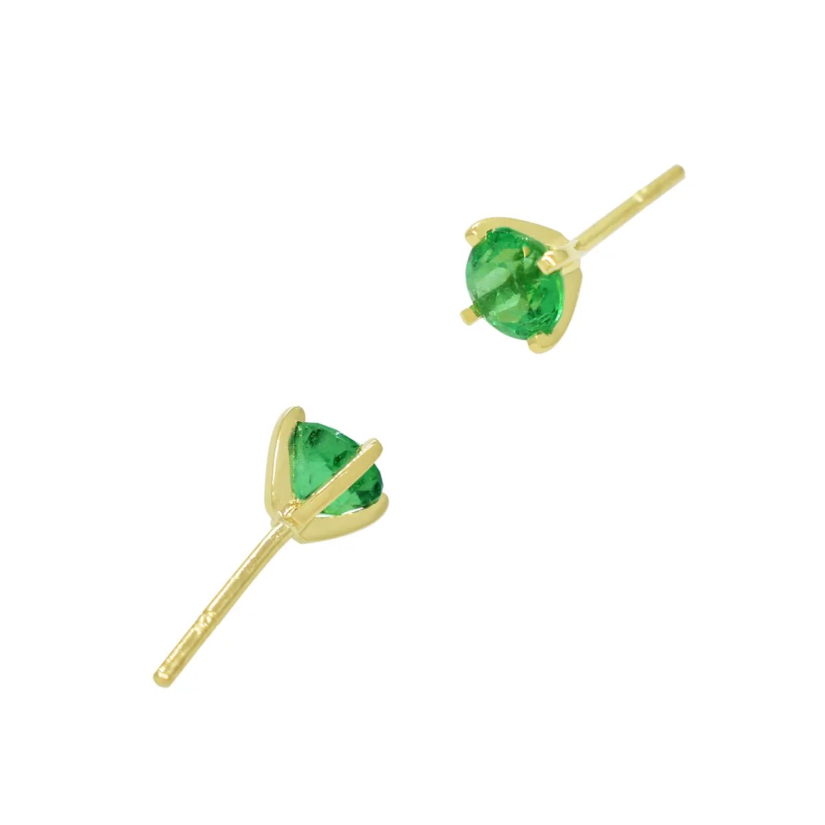 Queen Emerald ~ stud-emerald-earrings-in-18k-gold-prong-set