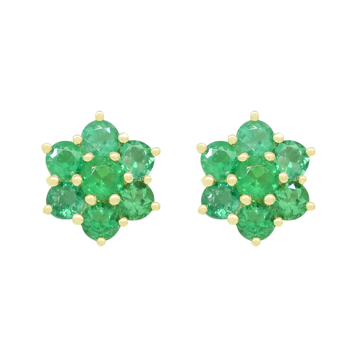 emerald-earrings-in-18k-yellow-gold-cluster-style