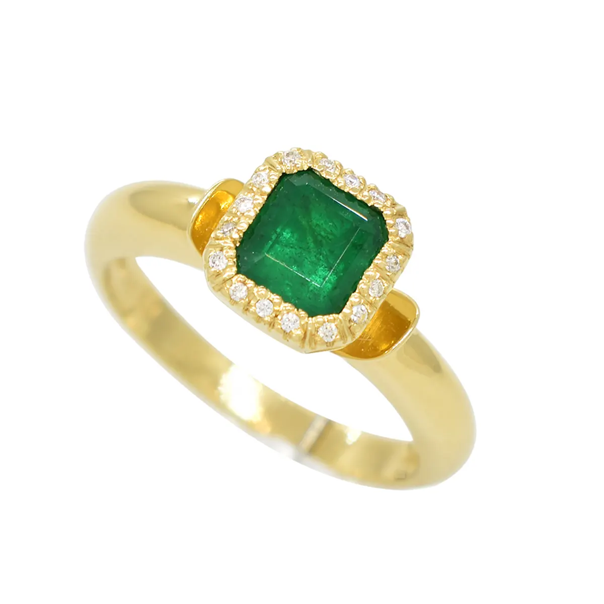 Genuine Natural Diamonds Emeralds Solid 9ct Yellow Gold Engagement Wedding Rings 