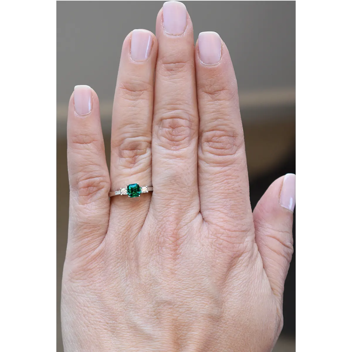 Small emerald engagement ring clearance
