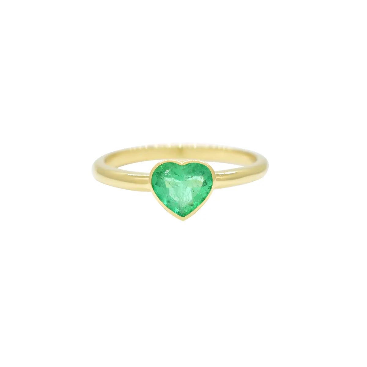 Queen Emerald ~ heart-shape-natural-emerald-ring-in-18k-yellow-gold ...