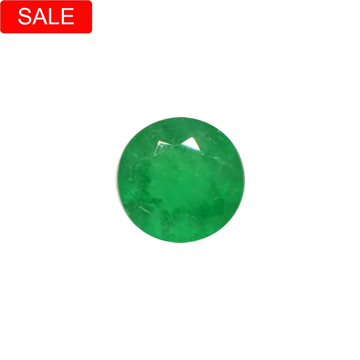 Round cut natural Colombian emerald in 1.27 Ct. weight