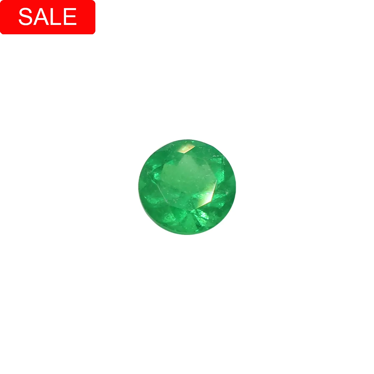 Loose round natural Colombian emerald with stunning green color in 0.74 Ct. weight