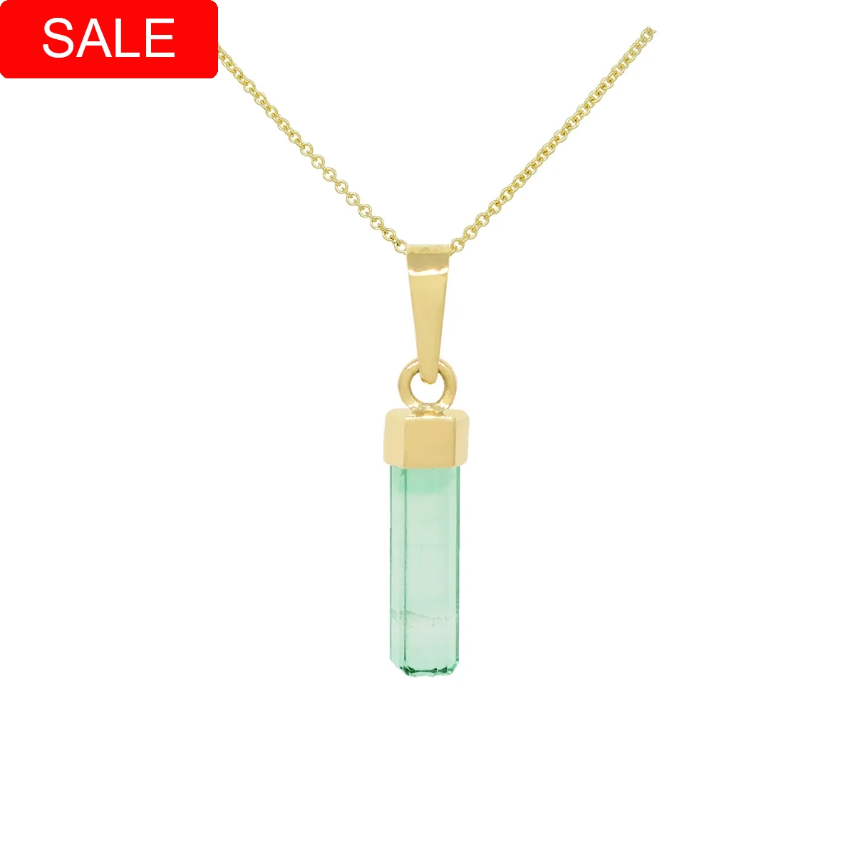 Raw 2.15 Ct. Uncut Natural Colombian Emerald in 18K Gold Pendant