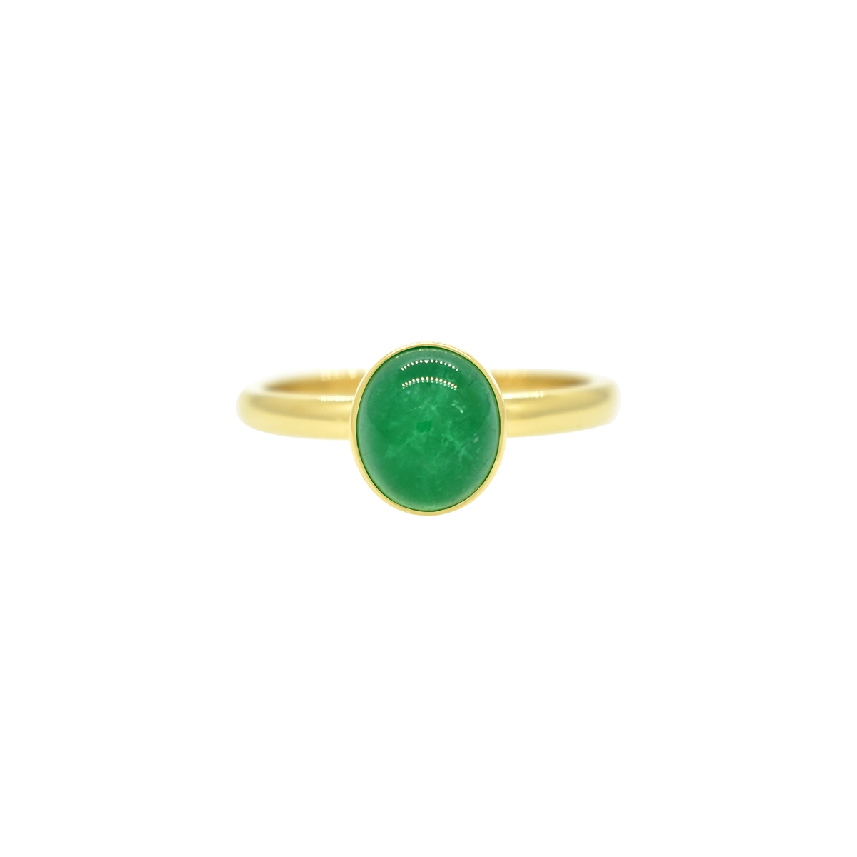 Queen Emerald ~ solitaire-cabochon-emerald-ring-in-18k-yellow-gold