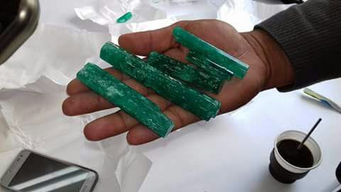 natural emeralds ready for cutting
